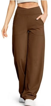 G4Free Jogginghose Hose Hohe Taille Taschen dunkelkaffee