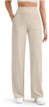 G4Free Jogginghose gerippte Damenhose Yogahose weites Bein Taschen khaki