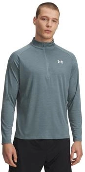 Under Armour Tech Textured 2-Zip Trainingsshirt jasper blau wei&szlig; 587