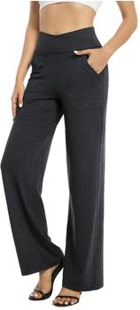 G4Free hose yogahose hohe taille taschen crossover elegant straighthose bauchkontrolle schlaghose sporthose