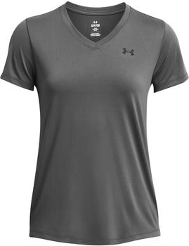 Under Armour Damen UA Tech V-Neck Kurzarmshirt (1384229-025) castlerock/grau