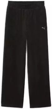Puma Essentials Elevated Straight Leg Hose Damen Kleidung Schwarz Black (688108_01)