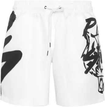 Plein Sport Jogging-Shorts Logo (PPL28365) weiß