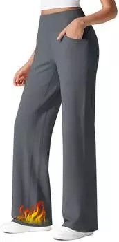 G4Free Gerade Yogahose mit hoher Taille gef&uuml;ttert (G4Free-StraightLegYogaPants) dunkelgrau