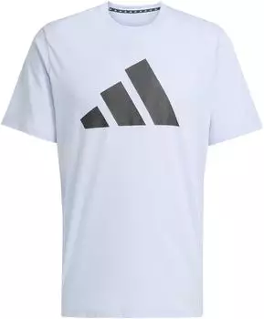 Adidas Train Essentials Feelready Logo Training T-Shirt Glow blue/black (JW7404)
