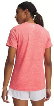 Under Armour Damen UA Tech Twist V-Neck Kurzarm (1384230) venom red/white