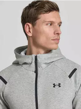 Under Armour Unstoppable Fleece Zip-Hoodie (1389352) hellgrau – Bewegungsfreiheit durch durchdachte Materialwahl