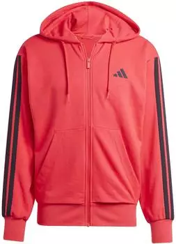 Adidas Herren Essentials 3-Streifen French Terry Kapuzenjacke ruby/black (JE6354)
