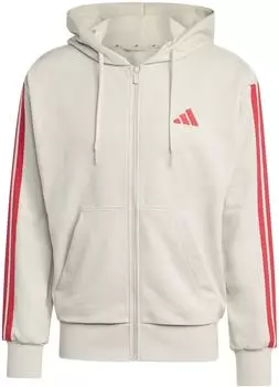 Adidas Herren Essentials 3-Streifen French Terry Kapuzenjacke wonder alumina/pure ruby