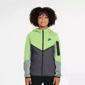 Nike Sportswear Tech Fleece Hoodie Kinder (HV5867) light liquid lime/anthracite/light smoke grey black