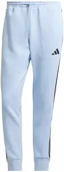 Adidas Essentials Fleece Tapered Cuff 3-Stripes Pants glow blue black (JE6315)