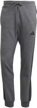 Adidas Essentials Fleece Tapered Cuff 3-Stripes Pants dark grey heather black (JW1893)