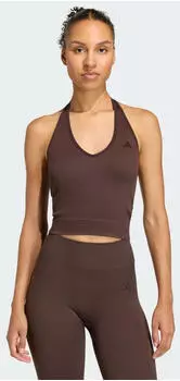 Adidas Workout Essentials Knit Halterneck Tank Top (JZ0123) aurora coffee