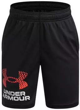Under Armour Jungen Short Tech Logo Short 1383333-006 Black/Venom Red