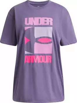 Under Armour Block Logo Oversize T-Shirt (6009720) purple luxe/pink trance