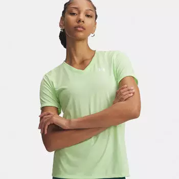 Under Armour Tech Twist Kurzarm V-Ausschnitt Shirt (1384229) gr&uuml;n