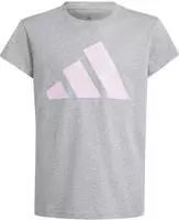 adidas Essentials T-Shirt M&auml;dchen JC9626 - medium grey heather/clear pink 152