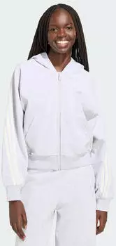 Adidas D4T Full Zip Hoodie graumeliert/wei&szlig;