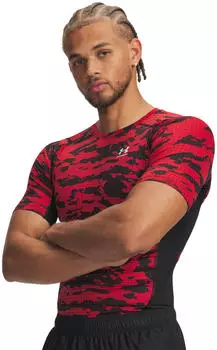 Under Armour HeatGear Printed Kurzarm Funktionsshirt (6009657) black/red/white