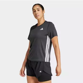 Adidas WE 3S CREW TEE T-Shirt | Essentials 3-Stripes Training Shirt (JH1392) schwarz/wei&szlig;