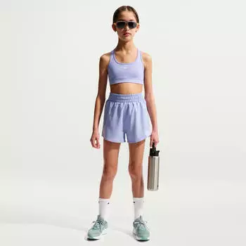 Nike One Dri-FIT High Waisted Woven Training Shorts (DX4967) light thistle/white