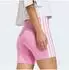 Adidas Essentials 3-Stripes High-Waisted Biker Shorts Kurze Leggings, Slim Fit (KT1625) st tropic bloom/weiß