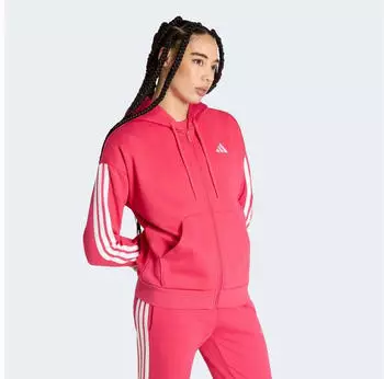 Adidas Woman Essentials 3-Stripes French Terry Regular Hoodie himbeer/wei&szlig;