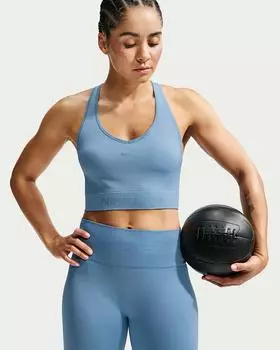 Nike Pro Seamless Dri-FIT Cropped Tank Top (IB9414-486) work blue