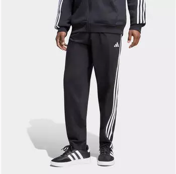 Adidas Essentials 3-Stripes Single Jersey Tapered Open Hem Pants (KY6611) schwarz/wei&szlig;