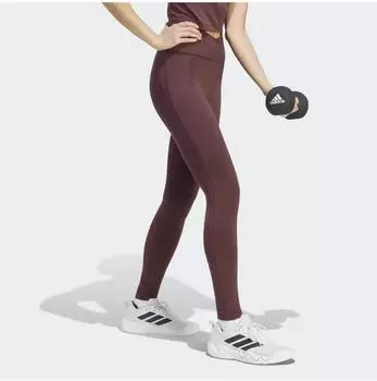 Adidas 3-STREIFEN STUDIO ALL ME LEGGINGS &Uuml;BERKREUZTER BUND TASCHEN Aurora Ruby (LE5537)