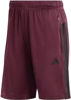 Adidas Workout Essentials Base 3-Stripes Pique Short 9inch (KS6276) maroon/schwarz