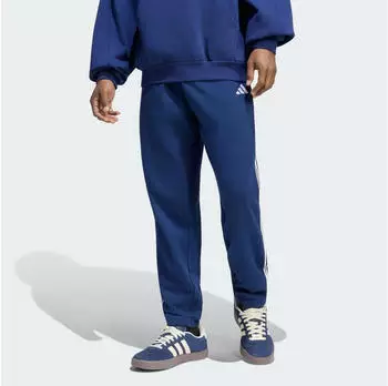 Adidas Essentials 3-Streifen Hose French Terry schmal zulaufend B&uuml;ndchen (TU083) wei&szlig;
