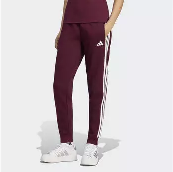 Adidas Essentials 3-Stripes Fleece Slim Pants (KF8321) maroon/white