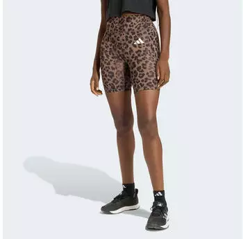 Adidas Optime Essentials Workout Leggings Kurz Leopardenprint (KZ2519) earth strata/braun/schwarz