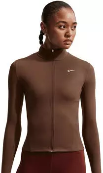 Nike W NK ONE DF FZ FITTED JKT Trainingsjacke (IM7046) cacao wow/white