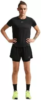 Nike One Dri-FIT High-Waisted 3" 2-in-1 Shorts (DX6016) black/white
