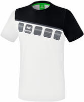 Erima 1081903-S, Erima Sport-Tshirt 5C (100% Polyester) weiss/schwarz Herren,