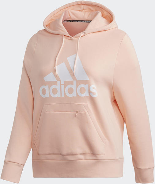 Adidas Badge of Sport Sweatshirt Fleece Hoodie Plus Size haze coral (FR9706)