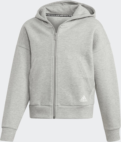 Adidas Must Haves 3-Stripes Hooded Jacket Kids medium grey heather/white (ED4627)
