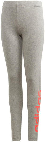 Adidas Essentials Linear Tight Girls (GD6339) medium grey heather/signal pink/coral