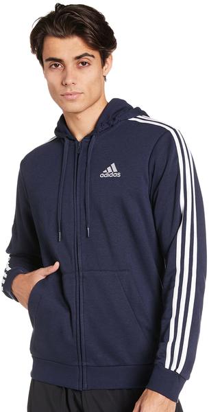 Adidas Men Sportswear Essentials French Terry 3-Stripes Full-Zip Hoodie legend ink (GK9033)