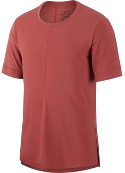 Nike Dry Top SS Yoga T-Shirt Men (BV4034) claystone red/ black