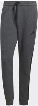 Adidas Essentials Fleece Tapered Cuff 3-Stripes Pants dark grey heather/black