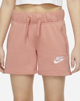 Nike Sportswear Club Older Girls' French Terry Shorts Kids light madder root/white
