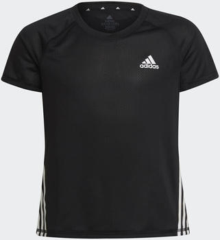 Adidas Girls' Aeroready Training 3-Stripes Tee (HD4347) black/white