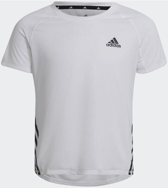 Adidas Girls' Aeroready Training 3-Stripes Tee (HA3901) white/black