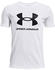 Under Armour Youth UA sport style shirt with logo short-sleeved (1363282-100) white/black