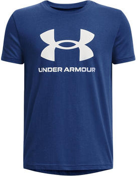 Under Armour Youth UA sport style shirt with logo short-sleeved (1363282) blue mirage/white