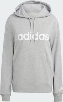 Adidas Women Training Essentials Linear Pullover Hoodie medium grey heather/white (IC6884)