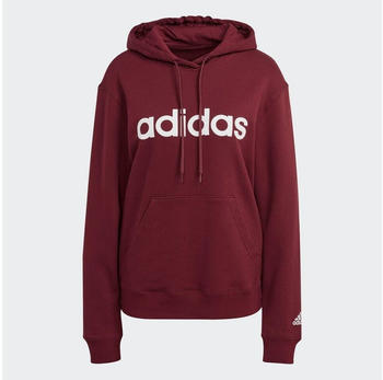 Adidas Women Training Essentials Linear Pullover Hoodie Shadow Red/white